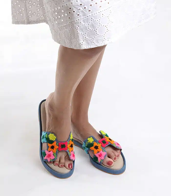 Sliders for women Denim shoes Denim shoes for ladies Sole weavers